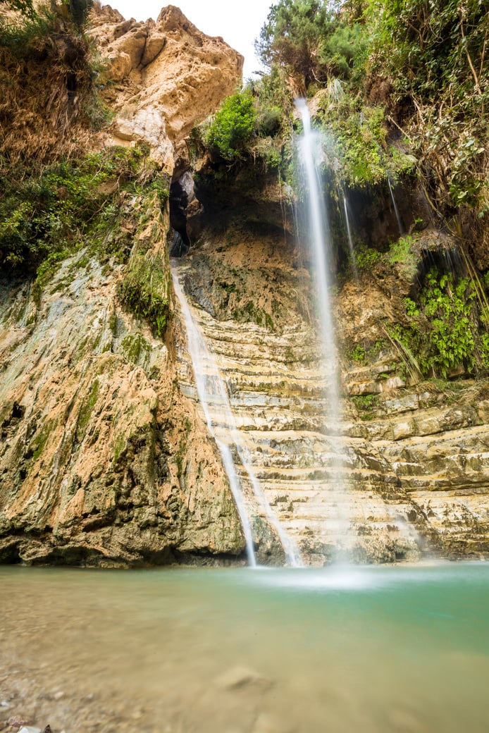 Waterfall in En Gedi Nature Reserve and National Park